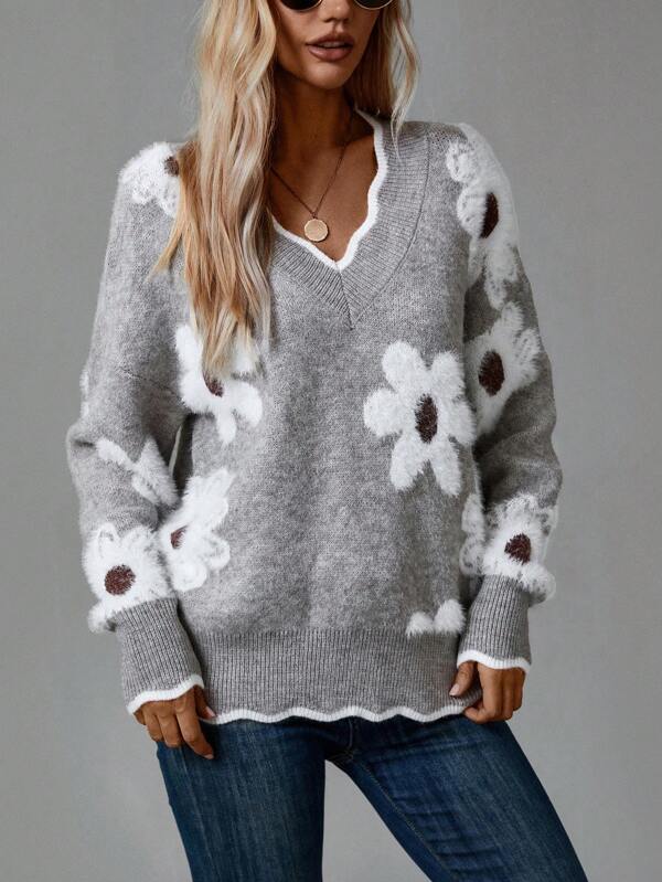 Liriana | Maglione chic con dettagli floreali
