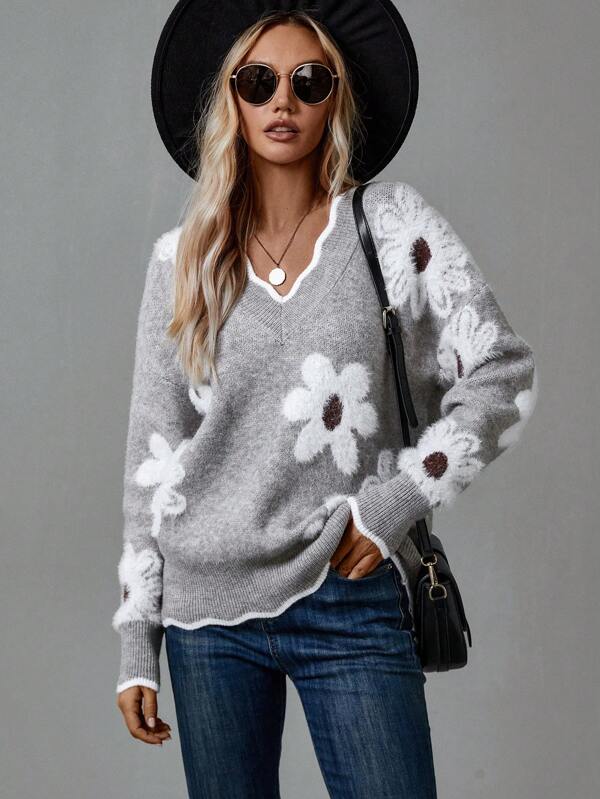 Liriana | Maglione chic con dettagli floreali