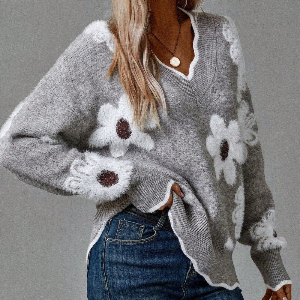 Liriana | Maglione chic con dettagli floreali