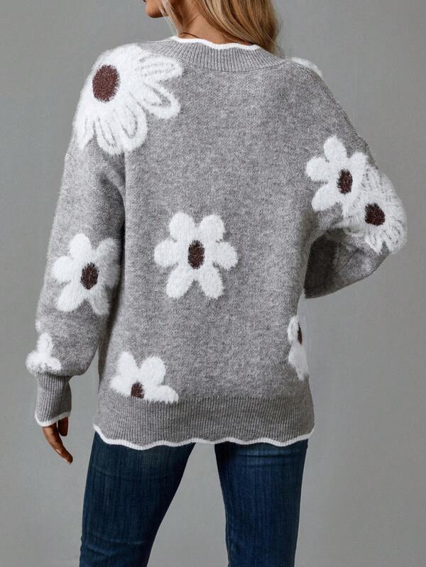 Liriana | Maglione chic con dettagli floreali