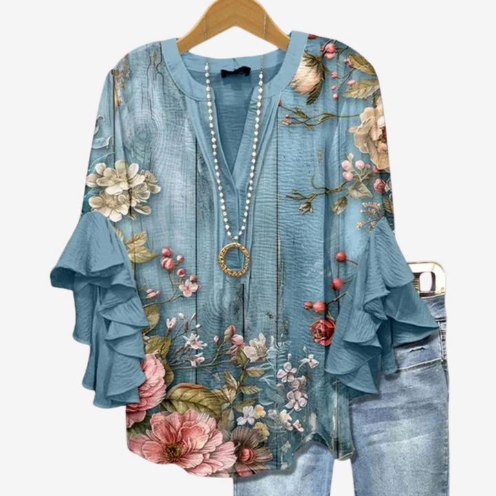 Roselina™ Abito lungo bohémien con volant