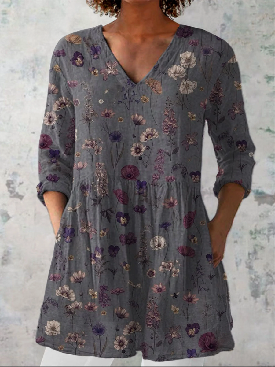 Audrey™ | Blusa a Maniche Lunghe con Scollo a V