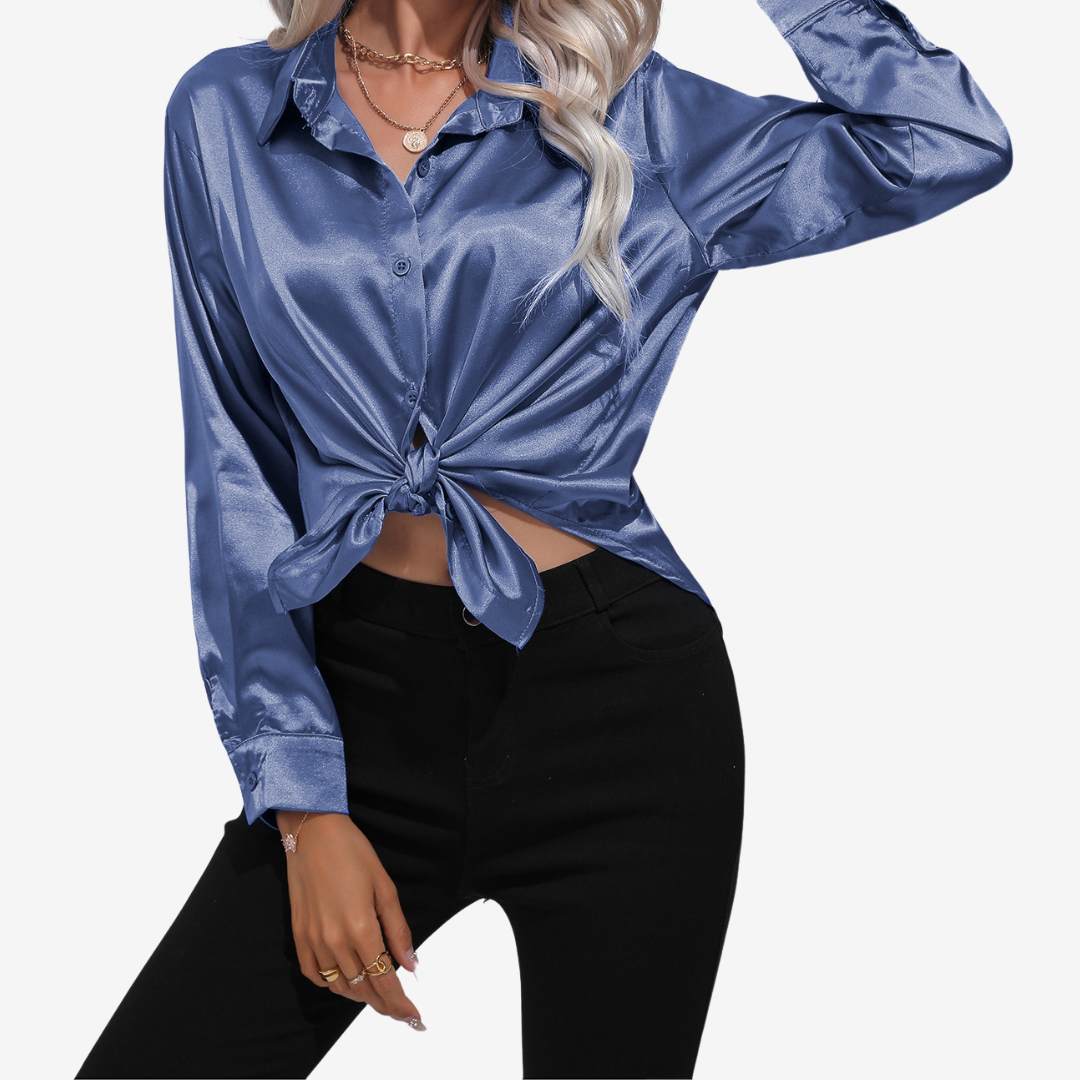 Alvira™ Elegante camicia di seta