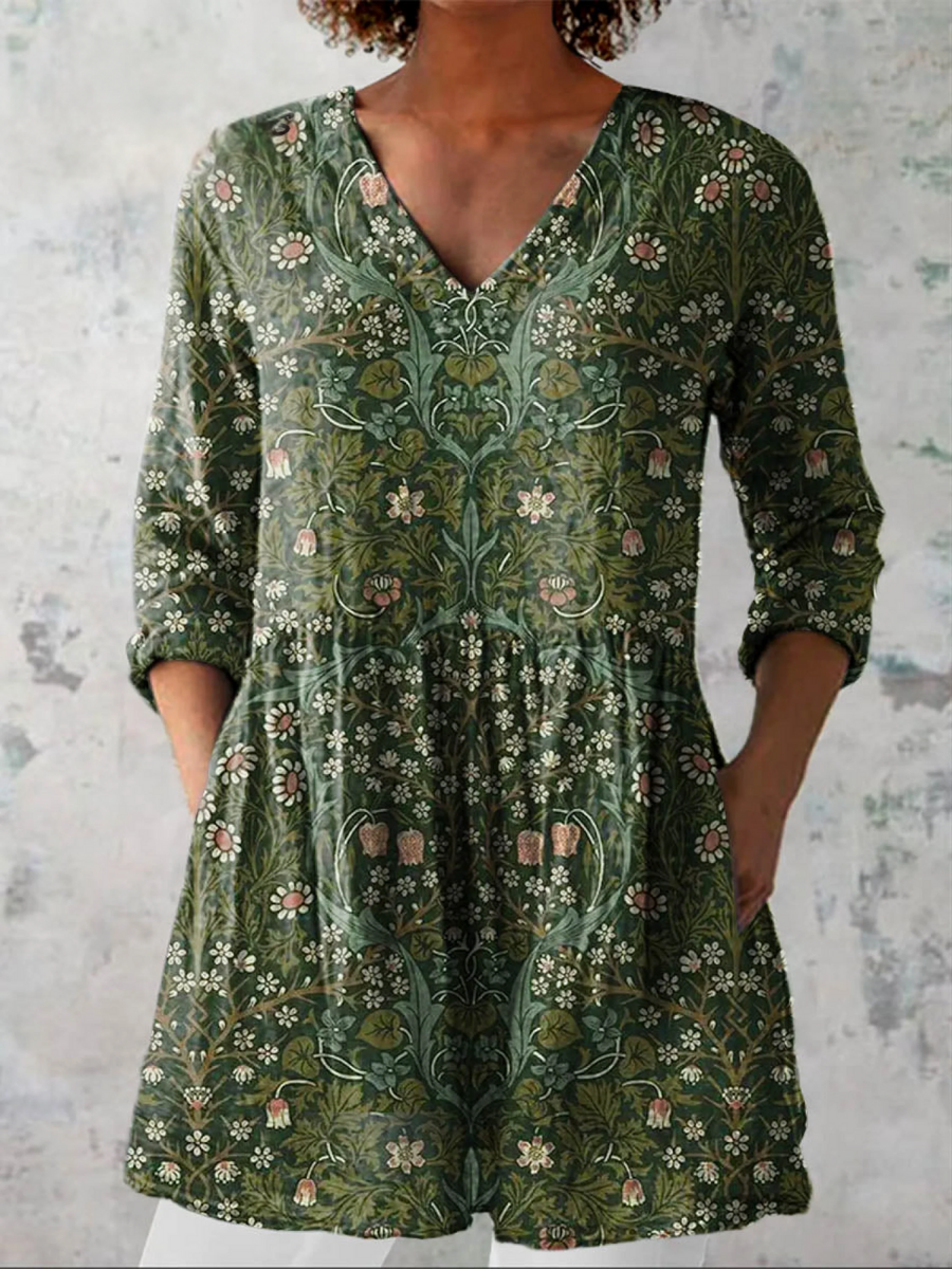 Julie™ | Blusa Lunga con Scollo a V
