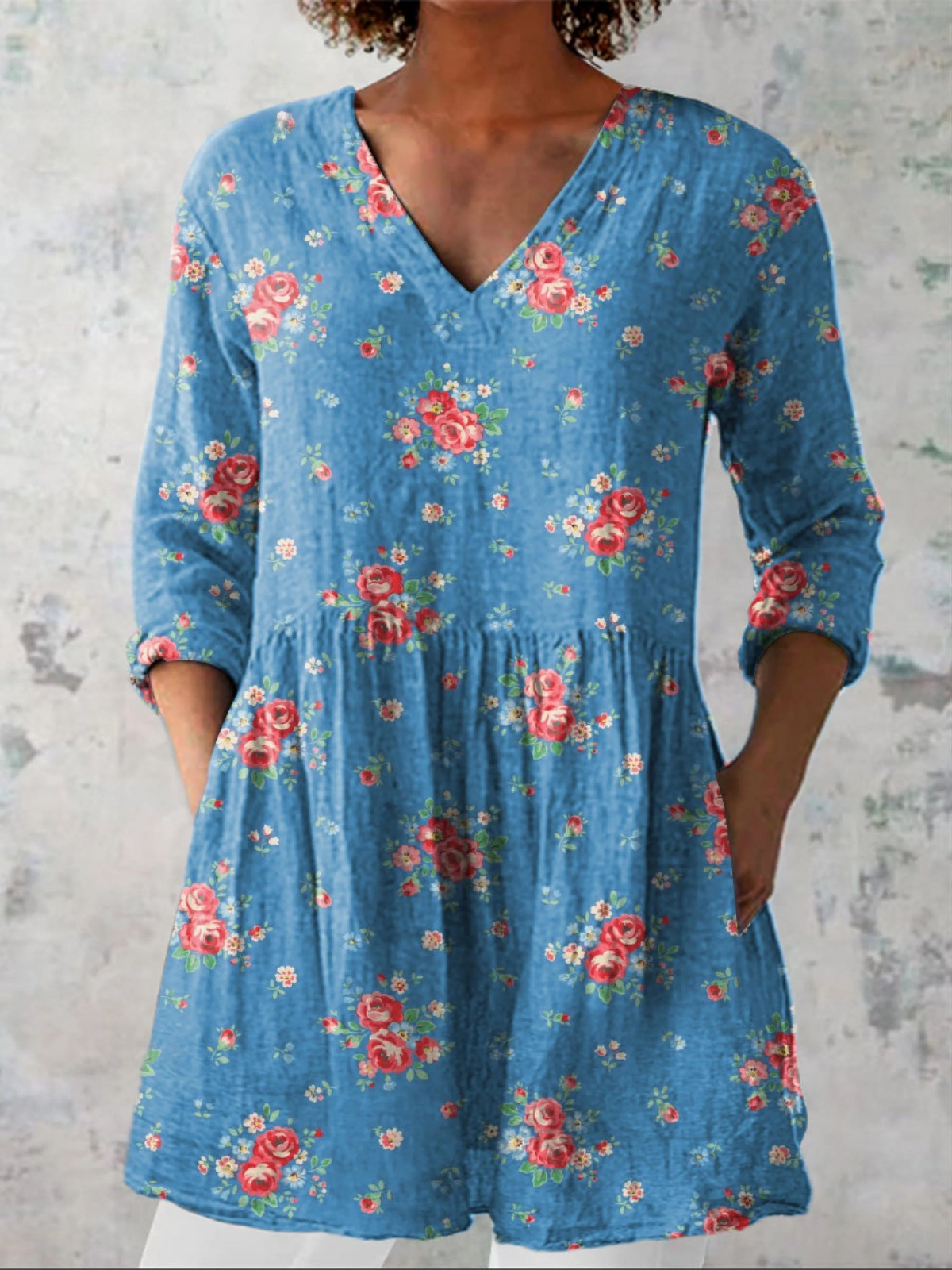 Melanie™ | Blusa Lunga con Scollo a V