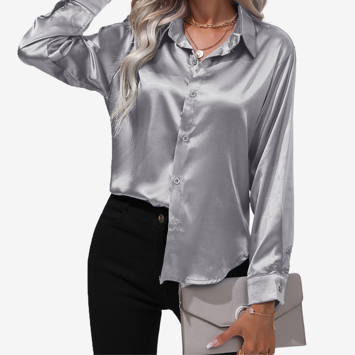 Alvira™ Elegante camicia di seta