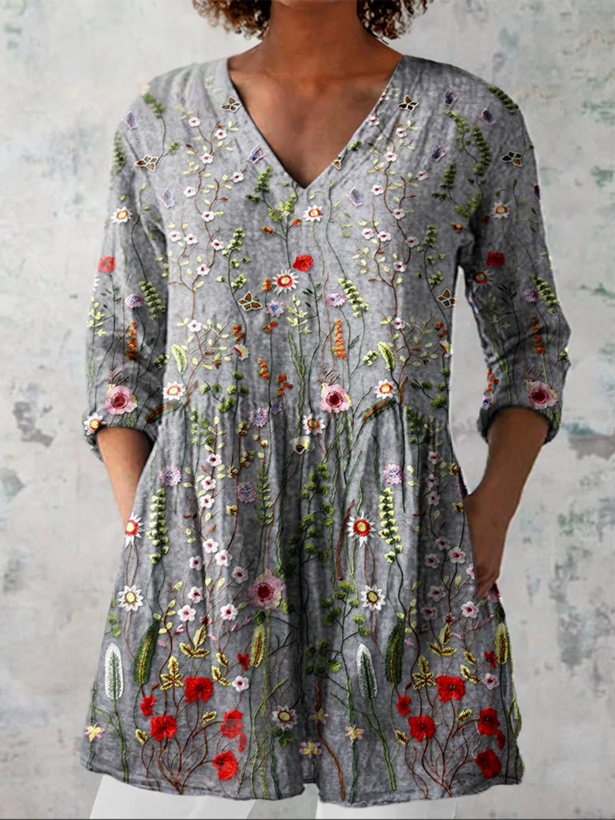 Amelie™ | Blusa Lunga con Scollo a V