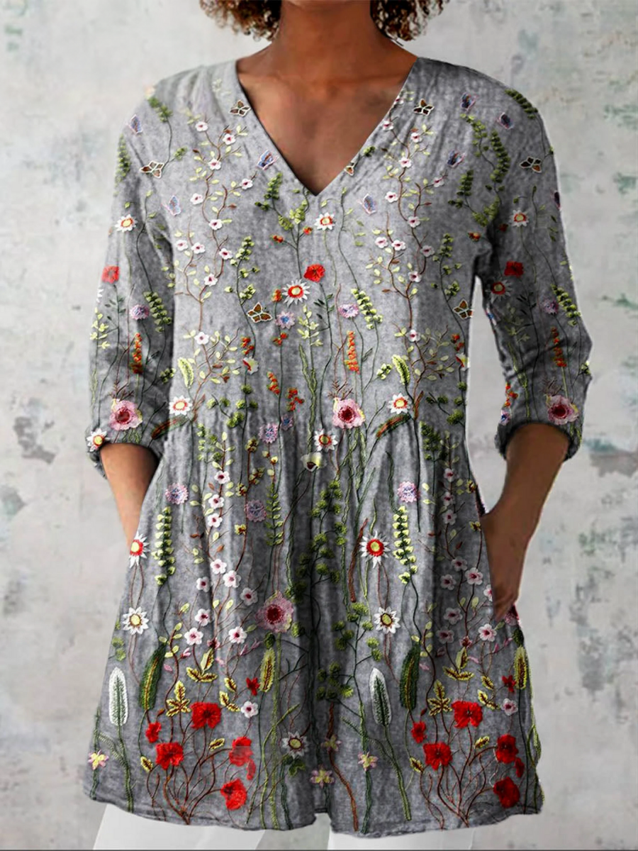 Amelie™ | Blusa Lunga con Scollo a V