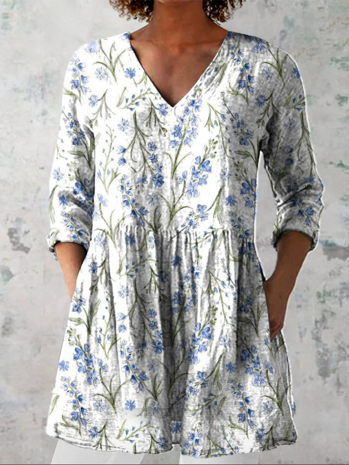 Jeanne™ | Blusa Lunga con Scollo a V