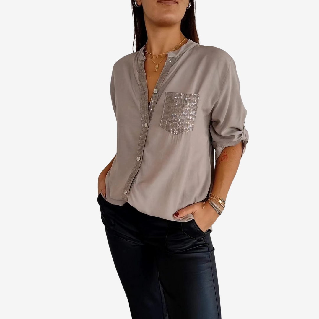 Elyn™ Camicia con tasca con paillettes