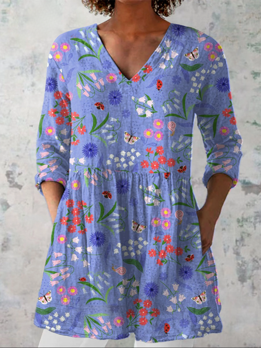 Aline™ | Blusa Lunga con Scollo a V