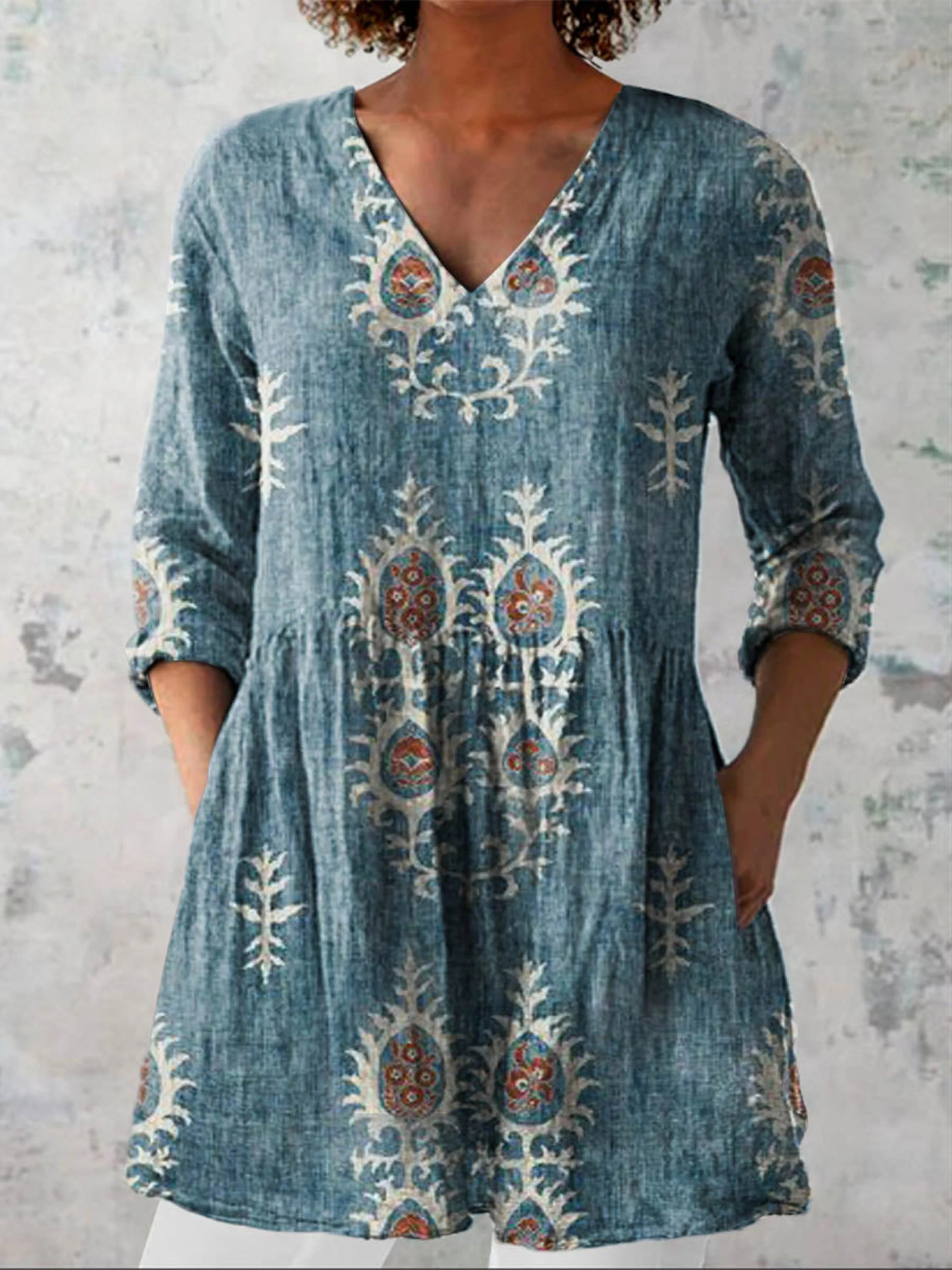 Elise™ | Blusa Lunga con Scollo a V