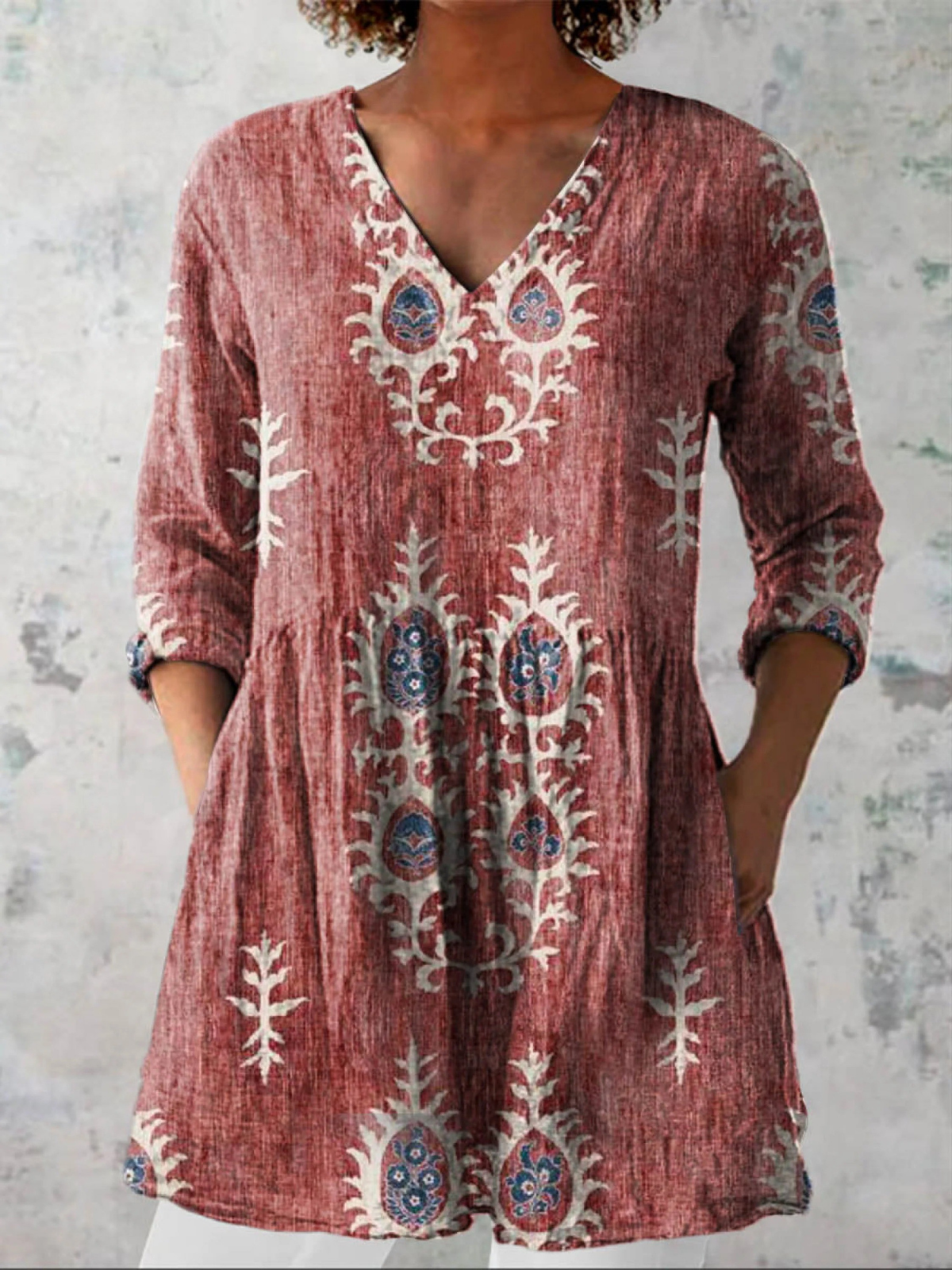 Elise™ | Blusa Lunga con Scollo a V