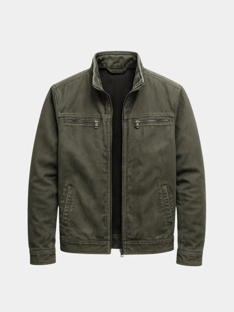 Dario | Giacca vintage in cotone con cerniera