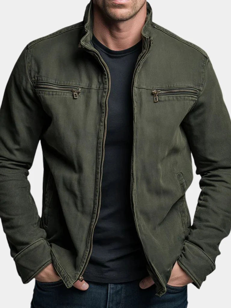 Dario | Giacca vintage in cotone con cerniera