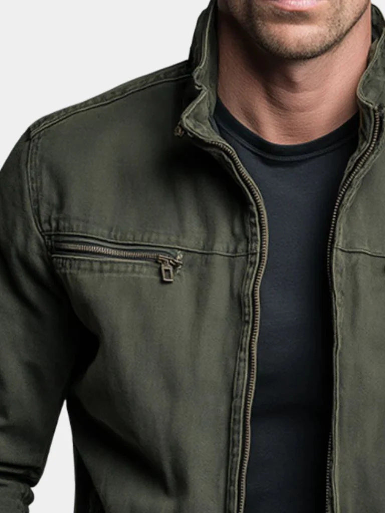Dario | Giacca vintage in cotone con cerniera