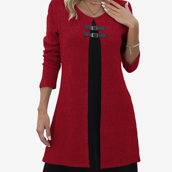 Elora™ Abito in maglia chic con contrasto