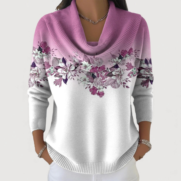 Amore | Maglione floreale con collo morbido