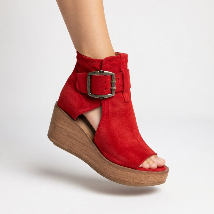 Valentina™ - Stivaletti aperti con zeppa dallo stile moderno
