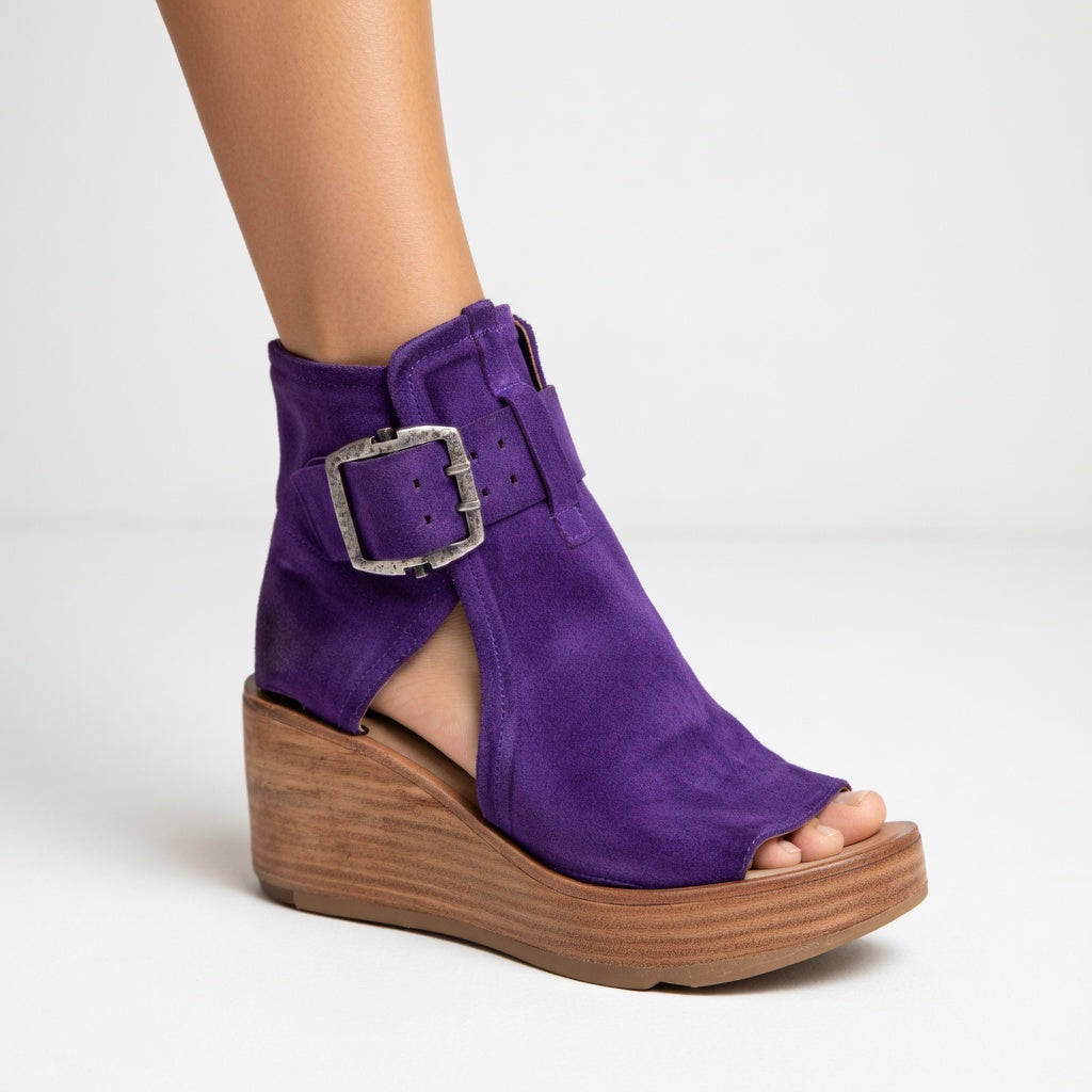 Valentina™ - Stivaletti aperti con zeppa dallo stile moderno