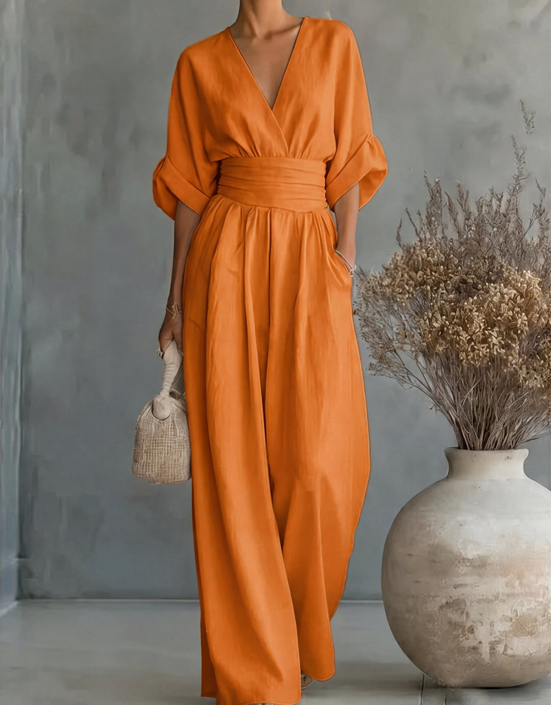 Daniela™ | Tuta Elegante con Scollo a V e Gamba Ampia
