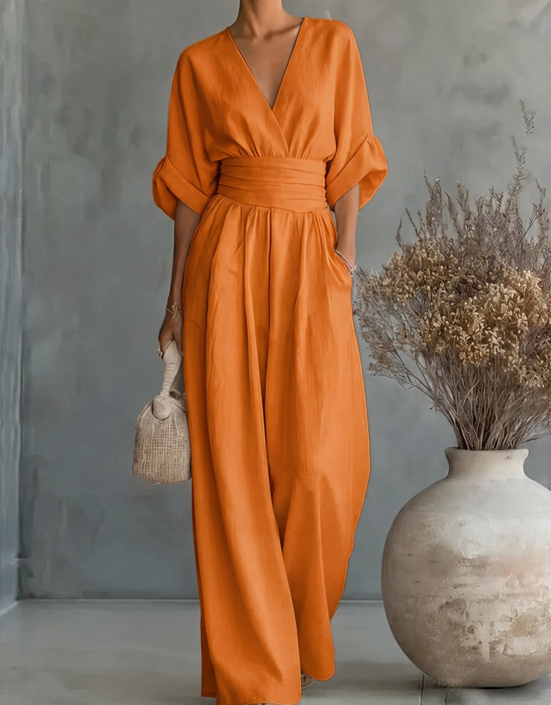 Daniela™ | Tuta Elegante con Scollo a V e Gamba Ampia