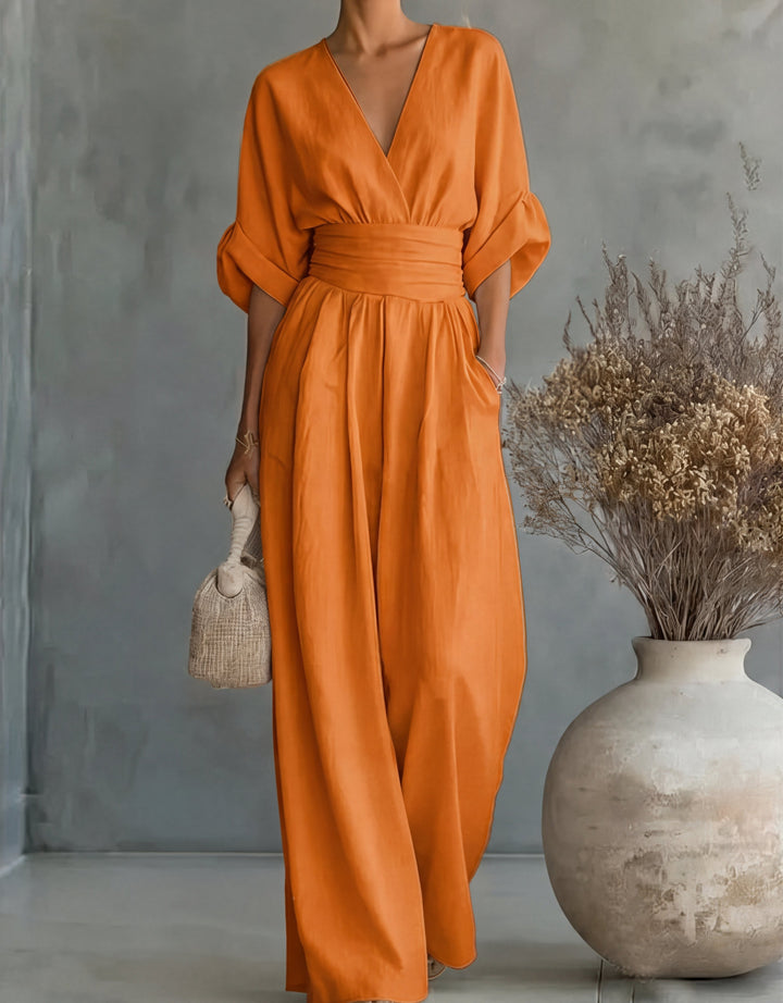 Daniela™ | Tuta Elegante con Scollo a V e Gamba Ampia