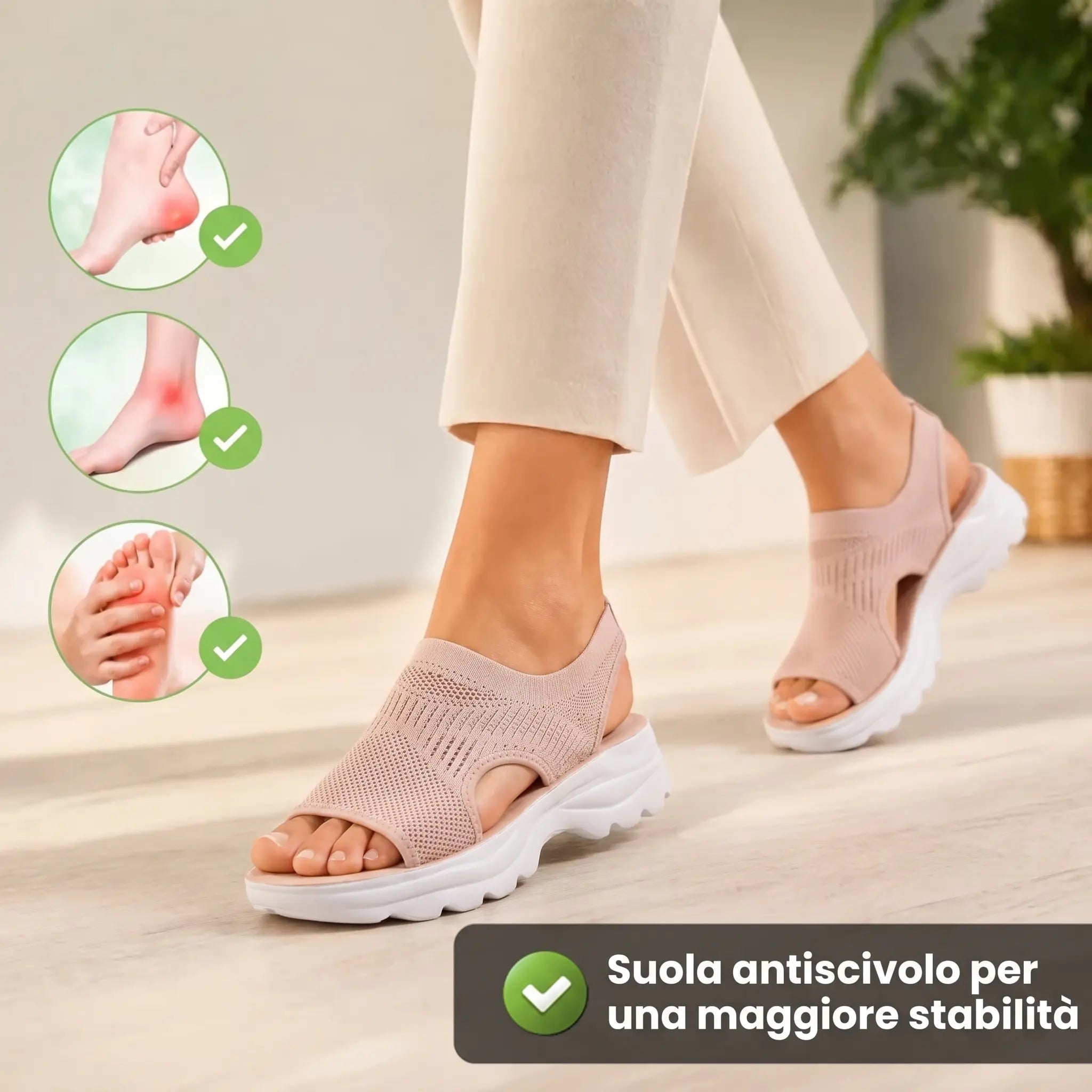 Noara l Sandali Ortopedici Antiscivolo