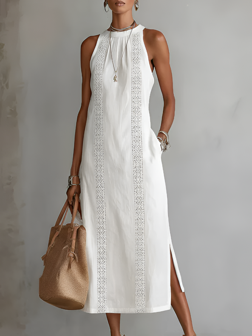 Jimena™ | Abito Midi con Colletto alla Coreana