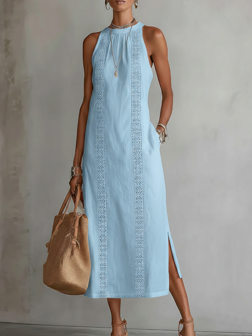 Jimena™ | Abito Midi con Colletto alla Coreana