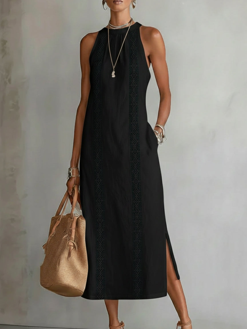 Jimena™ | Abito Midi con Colletto alla Coreana