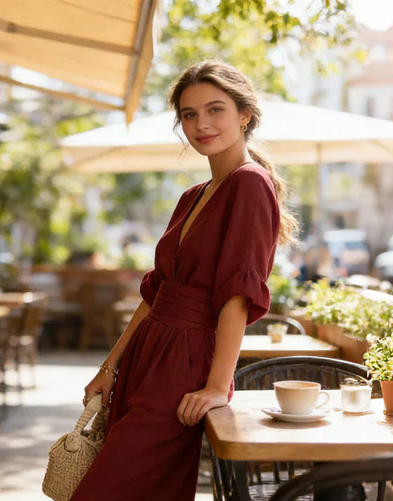 Daniela™ | Tuta Elegante con Scollo a V e Gamba Ampia